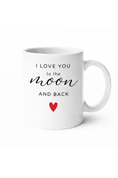 OEM Gift mug for couples – "I Love You to the Moon and Back", white ceramic, ...