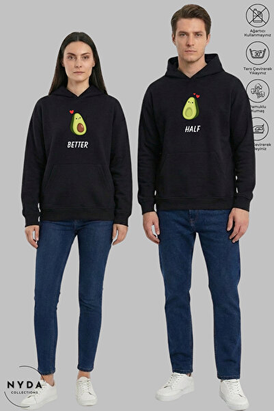 Nyda Collections Σετ με τύπωμα κουκούλας από βαμβακερό φούτερ με κουκούλα επέ...