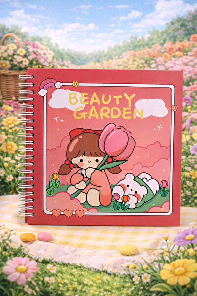 matheon 17X17 cm Square Spiral Notebook Beauty Garden Red |   Diary and Notep...