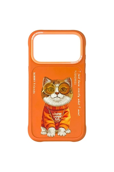 Nimmy Cool Cat Case for iPhone 17 Pro - Orange