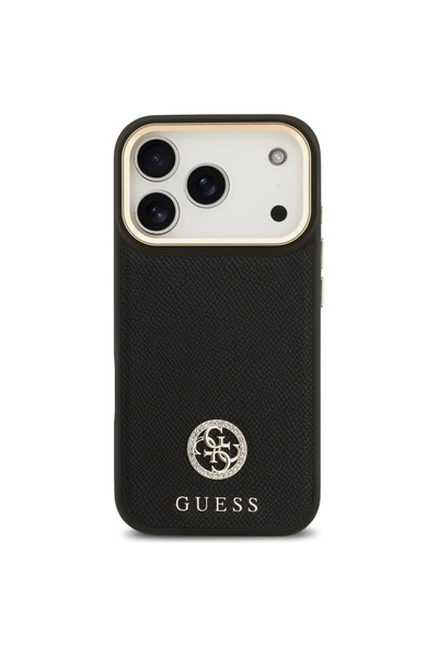 Guess Husă MagSafe cu logo Strass pentru iPhone 17 Pro - Neagră