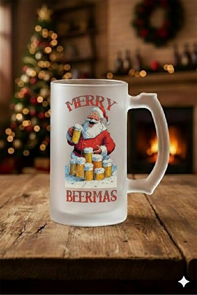 sartre art Merry Beermast Designed Frosted Glass Beer-Soda Cup