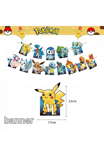 Miniso Paperboard MINT GREEN Pokemon Pokémon Happy Birthday Banner Party Deco...