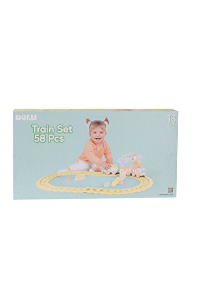 DOLU OYUNCAK 5221 Toy Train Set 58 Pieces