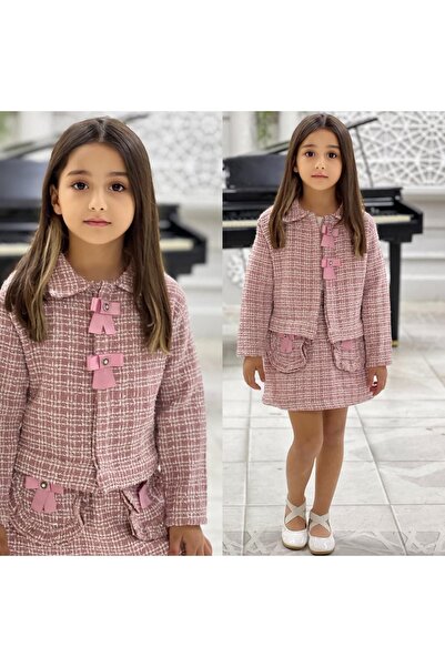 Bisahane Girl's Jacket Skirt Suit