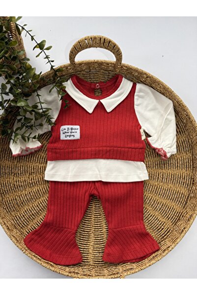 ÇAKAR BEBE Lovmi Baby İSPANYOL PAÇA YAKALI ŞARDONLU 2 Lİ TAKIM