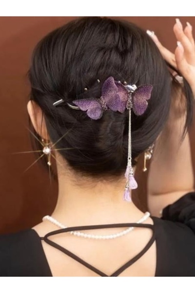 BirYıldızOl Κλιπ μαλλιών σε ιαπωνικό κορεάτικο στυλ με πεταλούδα