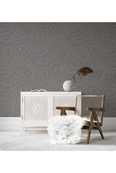 ashomedesign.ro Super Washable Vinyl Wallpaper, Geometric Pattern, Grey, UV, ...