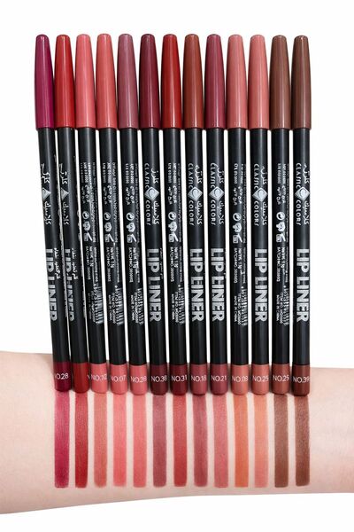 CLASSIC COLORS Lip liner pencils, 12 pieces