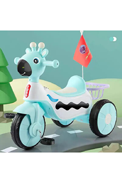 OEM Tricicleta Muzicala pentru Copii cu Lumini Model Girafa - Albastru