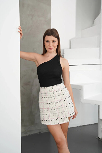 BLACK MODBLACK Ozbay two-button short skirt white h26414 1152714