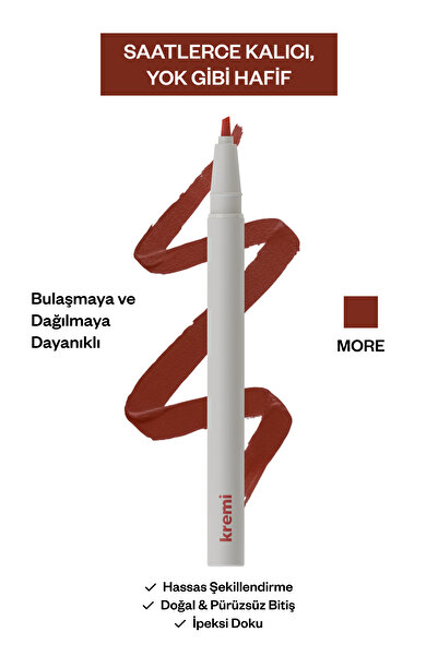 Kremi Kalıcı Dudak Kalemi | Uzun Süre Dayanıklı | Transfer Yapmaz | Doğal ve ...