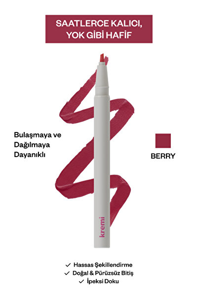 Kremi Kalıcı Dudak Kalemi | Uzun Süre Dayanıklı | Transfer Yapmaz | Doğal ve ...