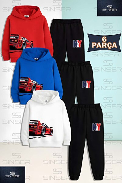 SS SİNSER Set de trening cu hanorac 3 piese pentru copii, unisex, „CAR RED SA...