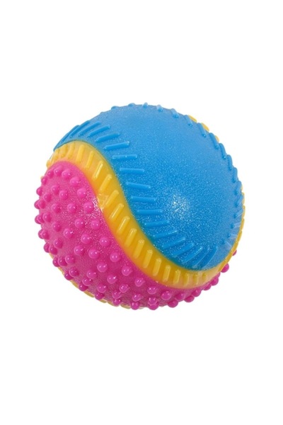 OEM Dog Ball, Multicolor, Rubber, Beef Flavor, 5 Different Textures, 12.5 cm