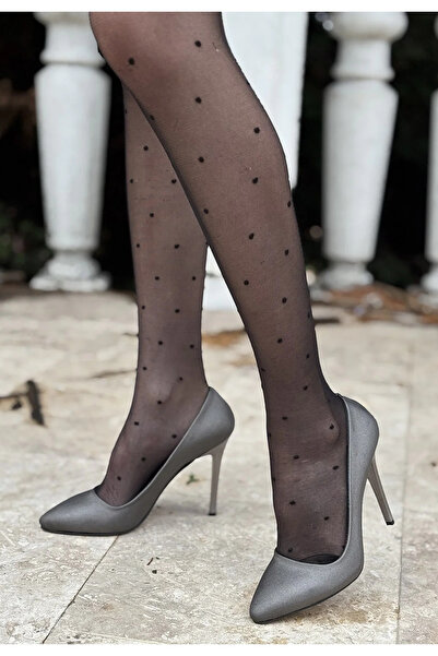 BLACK MODBLACK Ozbay Hi̇llar Platinum Satin Stiletto Shoes 1152714