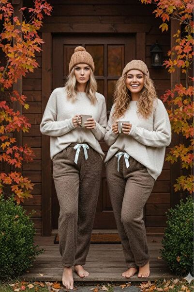 BLACK MODBLACK Ozbay plush pajama bottom coffee nr 1152714