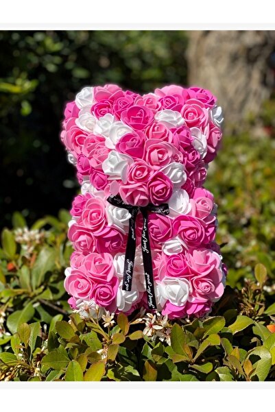 naniland.ro Ursuleț Decorativ din Trandafiri Artificiali – 40 cm