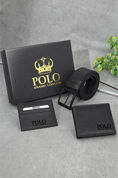 POLOGRAND London Original Men's 3-Piece Luxury Series Groom Gift Belt, Card H...