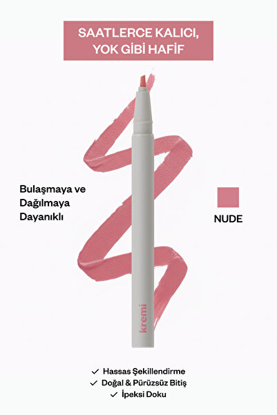 Kremi Kalıcı Dudak Kalemi | Uzun Süre Dayanıklı | Transfer Yapmaz | Doğal ve ...