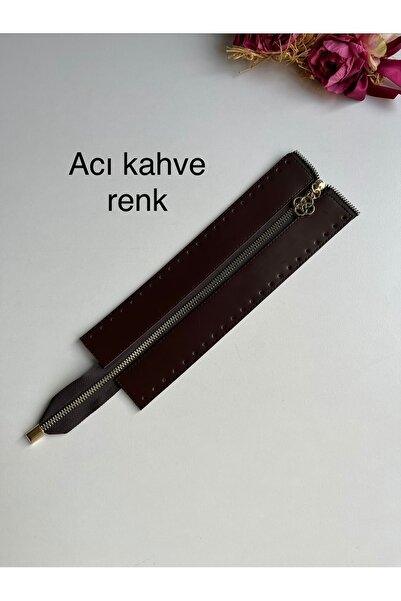 zg hobi aksesuar Leather Zipper for Knitted Bags 25 cm