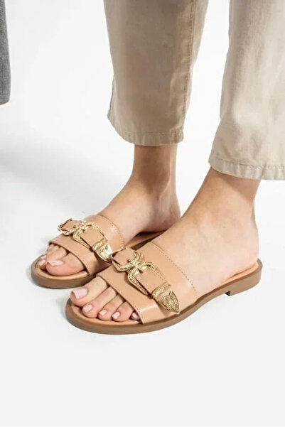 BLACK MODBLACK Ozbay Sene Beige Skin Slippers 1152714