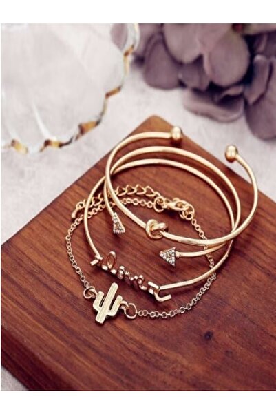 SHOPPINO Heily – Women's set with watch and bracelets, gold, 5 pieces