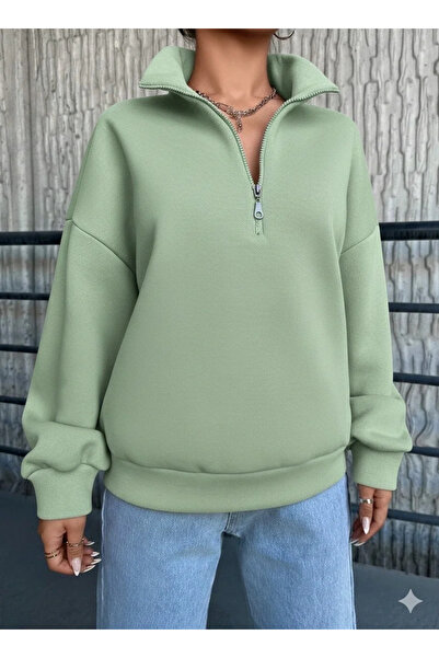 BLACK MODBLACK Ozbay 3 YARN SHA مبطن بالصوف ARIM سترة بسحاب مينت 1152714