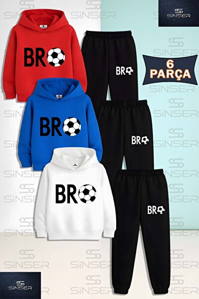 SS SİNSER Set de trening unisex pentru copii, cu hanorac, 3 piese, cu inscrip...