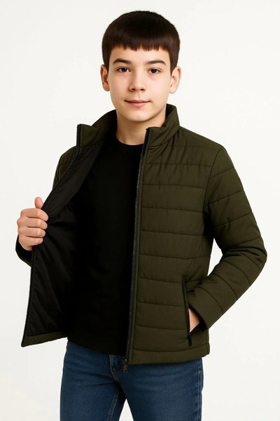 BLACK MODBLACK Ozbay Boys' Puffer Jacket Lightweight and Warm Winter Zippered...