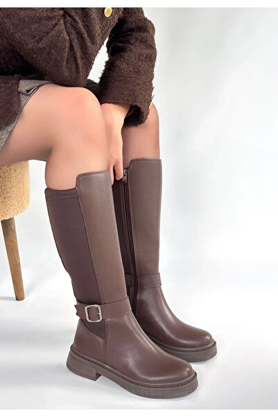 BLACK MODBLACK Ozbay Zi̇nda Brown Leather Boots 1152714