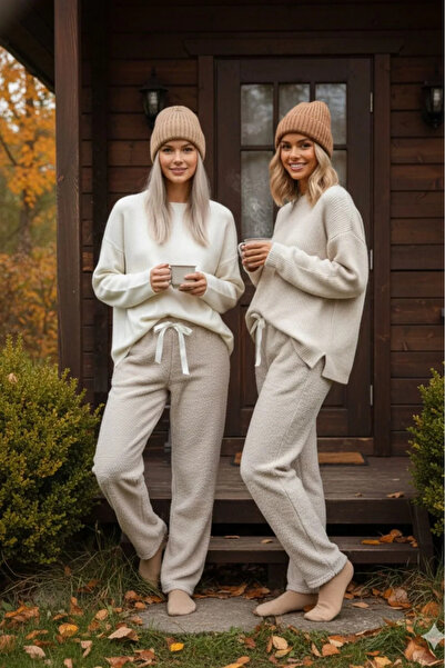 BLACK MODBLACK Ozbay Plush Paddy Bottoms Beige Nr 1152714