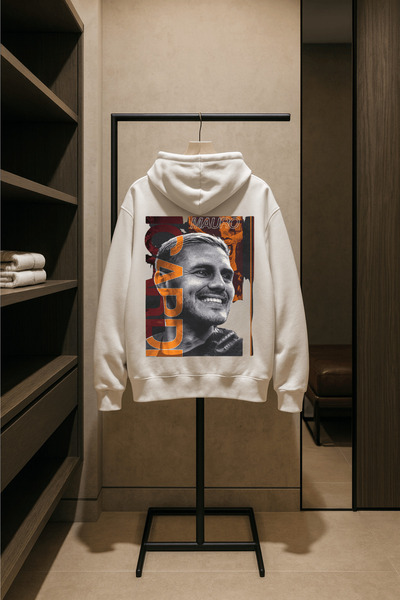 VANTINA Unisex M.I Back Printed Hooded Sweatshirt