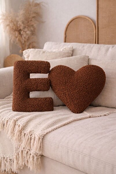 Cherry Bloom Cotton Pernă cu litere și inimă de Ziua Îndrăgostiților Teddy um...