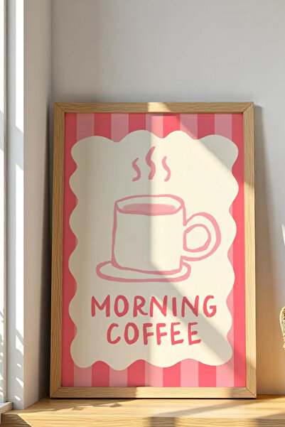 Taranist Kağıt Poster - Morning Coffee Minimal Bardak İllüstrasyonu - Kahve P...