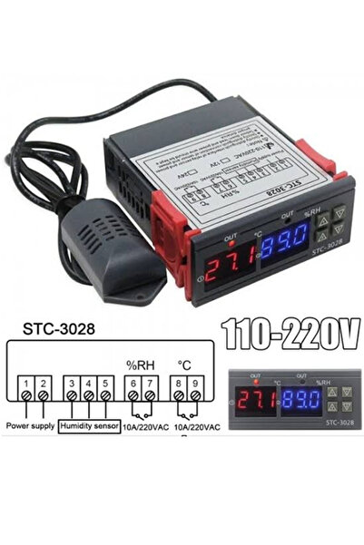 OEM STC-3028 AC 110-220V LCD Ekranlı Nem Sıcaklık Kontrol Modülü