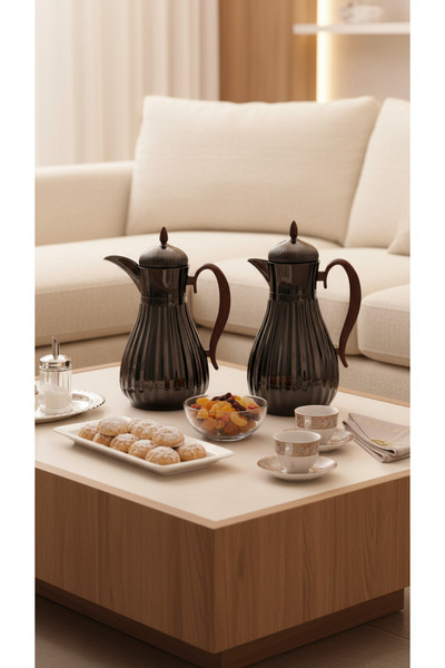 Generic 1 liter/750 ml tea and coffee thermos set with an elegant design