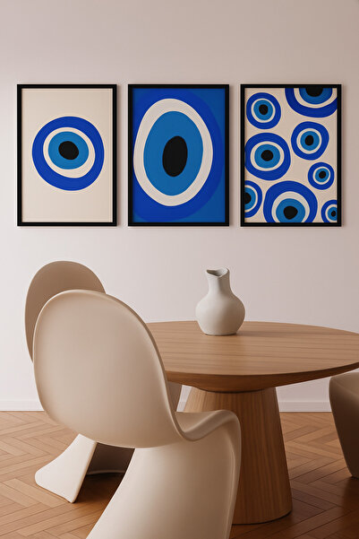 NT Handmade Set de picturi cu model din 3 piese, cu rame laminate din PVC, pr...