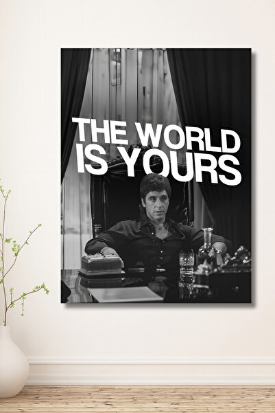 ERUMAR HOME Tony Montana Scarface Dekoratif Duvar Tablosu Ev, İşyeri, Ahşap, Mdf