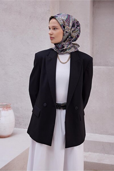 Belli Eșarfă din mătase pură Tivil IST 4202 - 87 Model etnic negru