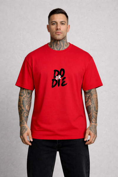LORVEX 100% Cotton T-Shirt Oversized (Comfortable Fit) Do or Die Printed