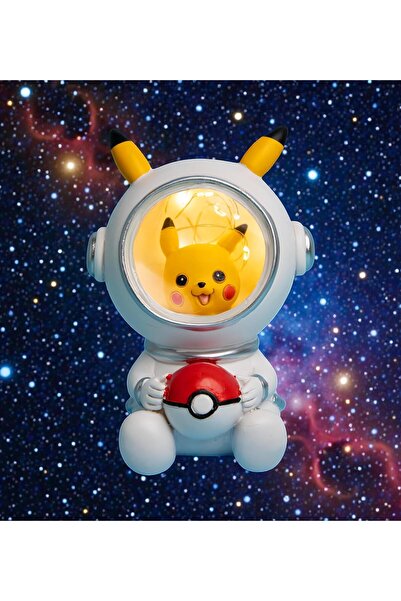ELSELİFE Pokemon Astronot Pikachu LED Gece Lambası Biblo 15 cm | Çocuk Odası ...