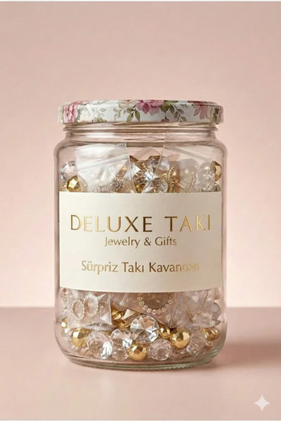 deluxe takı ve giyim Sürpriz Takı Kavanozu – 7’li Özel Çelik Set Kararmaz Pop...