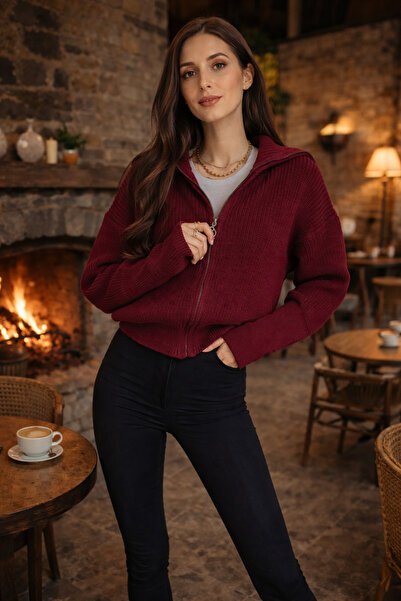 pepule Women's Turn-Down Collar Colorful Oversized Knitwear Cardigan