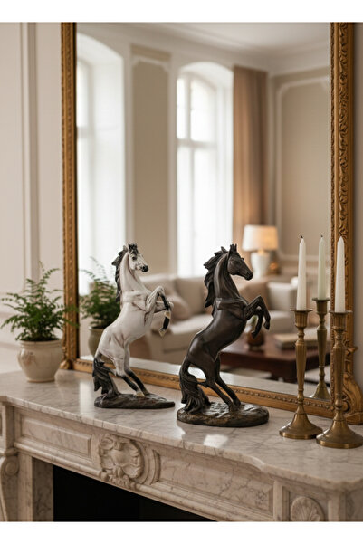 Hanlar Home İkili Şahlanan At Heykeli Ev,Ofis Dekoratif Ürün