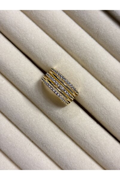 lotusbybuket Vip Model Multi-View Steel Gold Zircon Stone Ring