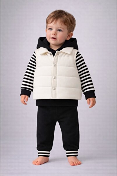 Superbaby Σετ Hippil – 3 άνετα κομμάτια, γιλέκο, μπλούζα και παντελόνι