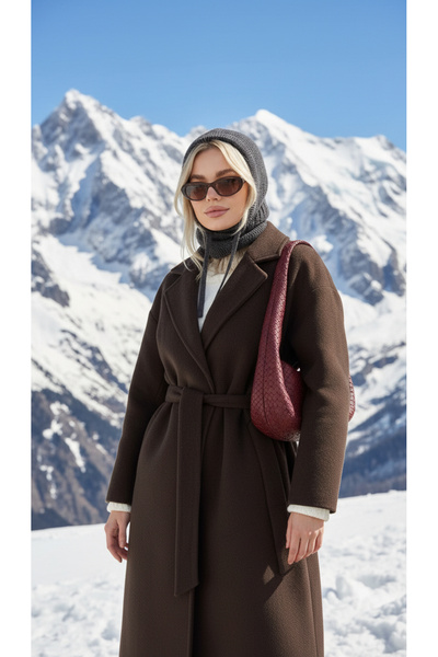 Zafirae Antrasit Triko Örgü Balaclava Bere Şapka