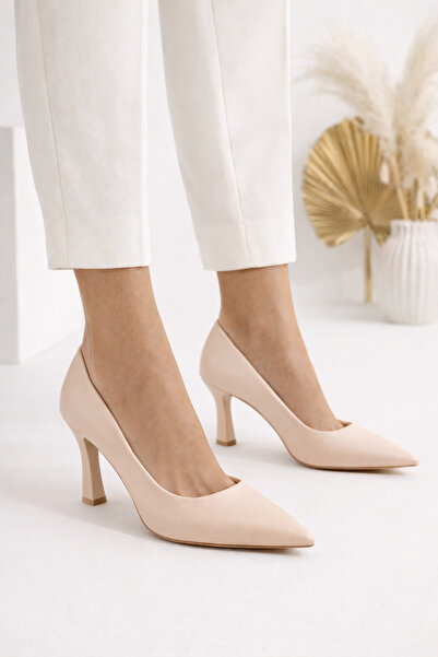 Firibu Women's Black Stiletto Pointed Toe Heeled Shoes 35-41-42 Special Size