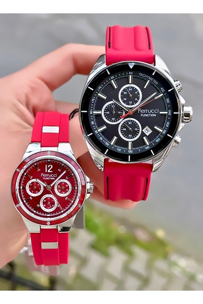 Ferrucci Original 2 Years Warranty Couple Lover Watch with Silicone Band Func...
